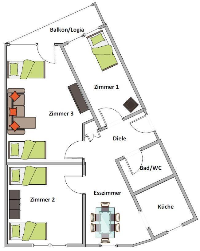 Duisburg Von Oben 3,5 Zimmer 8.Og Frisch Saniert Buitenkant foto